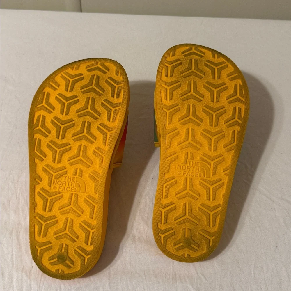 The North Face  kids 2 Vibrant Yellow Slide Sandals
